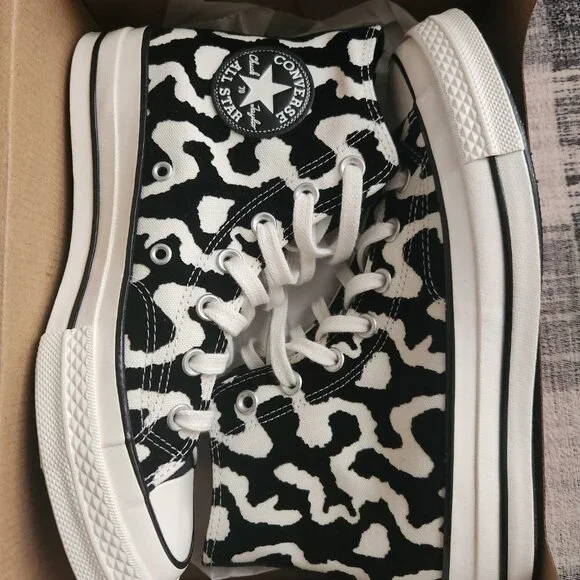 🔥 Chuck Taylor Converse All Stars 70 black and white print - Picture 2 of 6
